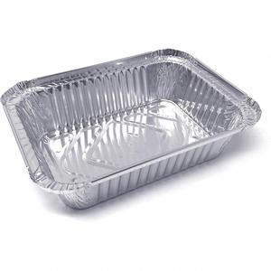 600ml Oblong 18x13x4cm Disposable Aluminum <b>Foil</b> Food <b>Container</b> with <b>Foil</b> Lid Food Grade Packaging Trays - Product Image 2