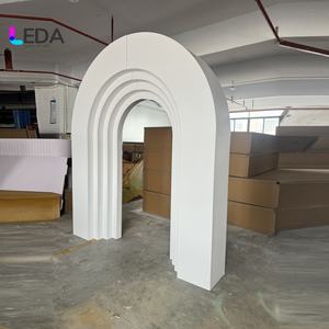 Lida ขาตั้งสำหรับงานแต่งงานกลางแจ้งมีสไตล์ตกแต่งซุ้มสีขาวฉากหลังอะคริลิคสำหรับงานแต่งงาน - Product Image 6