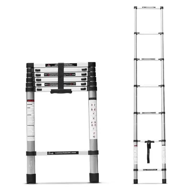 Телескопическая Выдвижная алюминиевая лестница, двойная одинарная Бытовая Лестница, чердак, лестница из алюминиевого сплава, складная лестница