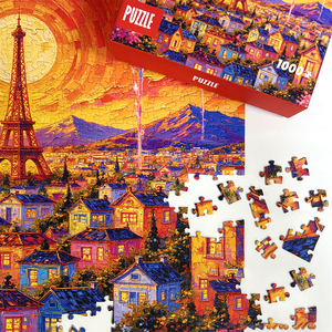 Film tactile pour carte bleue, puzzle artisanal de 1000 pièces, la nuit éblouissante à <span class=keywords><strong>Paris</strong></span>, jeux de puzzle de luxe pour enfants et adultes - Product Image 3