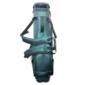 2023 नए डिजाइन ओएम कस्टम लोगो पु चमड़े के जलरोधी गोल्फ बैग नीले हल्के गोल्फ स्टैंड बैग नीले हल्के गोल्फ स्टैंड बैग