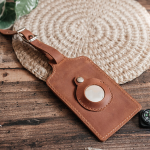 Étiquette d'identification en cuir étiquettes de bagage de voyageur cadeau fête faveur PU cuir bagages mariage étiquette de bagage avec fente de suivi - Product Image 2