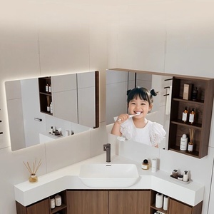 Mid ancient style <b>corner</b> personalized small-sized ceramic basin <b>corner</b> triangular bathroom cabinet - Product Image 3