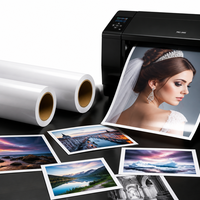 Papier photo RC enduit de résine imperméable, haute brillance, 200g, en rouleau, compatible avec les pigments à base d'encre, pour la publicité en vitrine de magasin