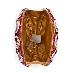 Women 3D Floral Gemstone Evening Bag Chic Rhinestone Wedding Clutch <b>Purse</b> Cocktail Prom Handbag with Removable Chain - Product Image 6