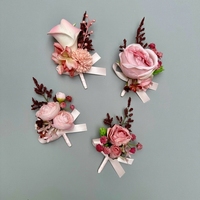 Nouvelle Fleur Artificielle Coréenne en Plastique Détachable pour Mariage, Corsage de Mariée et de Marié, Fleur de Poignet, Accessoire Photo et d'Étiquette pour Hôte