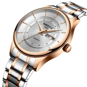 卸売Nibosi 2312 Men Watch Male Leather Automatic日付Quartz Watches Mens Luxury Brand Waterproof Sport Clock