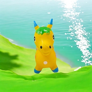 Tramoggia spaziale gonfiabile per bambini che rimbalza Set di cavalli con musica e maniglie e animali da equitazione divertenti giocattoli - Product Image 6