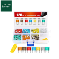 ANDU Mini Kit de Fusibles de Cuchilla para Auto, 120 Piezas, para 5A 10A 15A 20A 25A 30A AMP, Fusibles Mixtos para Autos