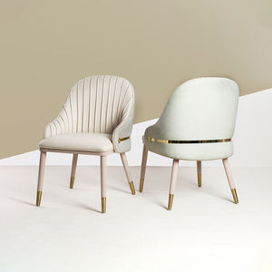 थोक होटल और रेस्तरां की कुर्सियों कैफे फर्नीचर लक्जरी आधुनिक डिजाइन सफेद चमड़े के असलबवाला भोजन कुर्सी - Product Image 3