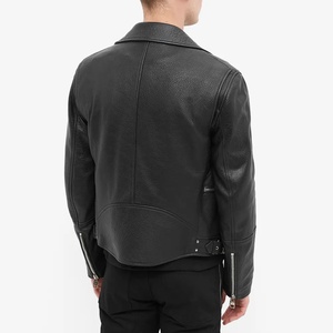 OEM personalizado negro Universidad Rocker Rider motocicleta chaqueta de cuero del motorista <span class=keywords><strong>para</strong></span> los hombres - Product Image 3