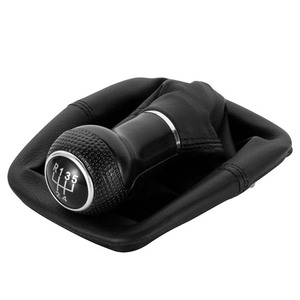 Black Leather Gear <b>Shift</b> <b>Knob</b> Cover For Volkswagen Golf 4 Manual Transmission Ergonomic Design - Product Image 2