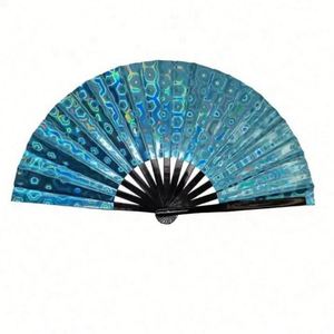 Large Holographic Rave <b>Hand</b> <b>Fans</b> for Women Bamboo <b>Fan</b> Large Folding for Festivals Pride Decorative Holding <b>Fans</b> - Product Image 2