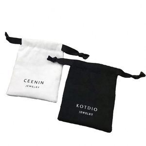 Pochette cadeau en coton mousseline écologique pour bijoux, personnalisable avec logo et taille, sac à cordon 100% coton naturel, vente en gros - Product Image 2
