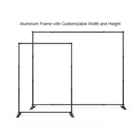 Support de bannière d'exposition en tissu tendu déroulable et escamotable pour stand de salon professionnel, 8ft 10ft