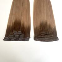 Extensions capillaires Remy vierges à clips invisibles, 100 % cheveux humains, tissage double drawn de luxe européen, permanentées