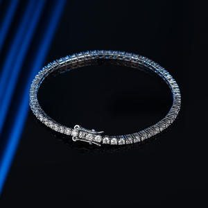 Luxury 2.5mm <b>925</b> Sterling <b>Silver</b> Tennis <b>Bracelet</b> VVS Lab Grown Moissanite Diamond Fashionable Jewelry for Women and <b>Men</b> - Product Image 4