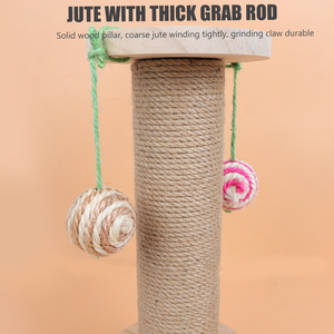 Grosir Pabrik Mainan Menara Kucing Kayu Lucu Tiang Penggaruk Kucing - Product Image 4