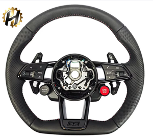 พวงมาลัยหุ้มหนัง HZ แบบ 3 ก้าน ขนาด 35 มม. พร้อมไฟ LED สำหรับรถยนต์ <span class=keywords><strong>Audi</strong></span> R8 <span class=keywords><strong>TT</strong></span> <span class=keywords><strong>Mk2</strong></span>/Mk3 รุ่น <span class=keywords><strong>RS</strong></span> และ A3-A8 Q3-Q7 - Product Image 1