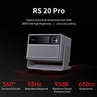 Proyector Láser Tricolor 4K Nativo XGIMI RS 20 Pro, 3000 Lúmenes CVIA, Zoom Óptico de 1.2-1.5:1, Baja Latencia de 1ms, Cine en Casa Inteligente