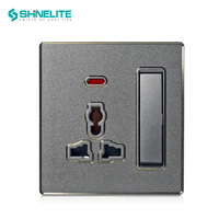 Commutateur Socket 1Gang 2Gang 3Gang 4Gang 1Way 2Way Gradateur Sonnette Noir Ordinateur TV Socket