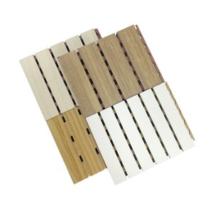 Nouveau produit YIACOUSTIC Panneau mural acoustique rainuré en MDF <span class=keywords><strong>bois</strong></span> perforé pour murs de cinéma Certification SGS Haute qualité - Product Image 1