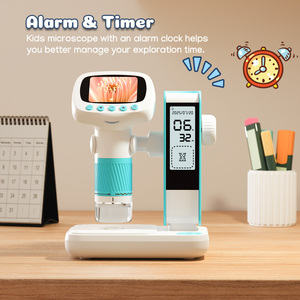 2-in-1 Children Learning <b>Digital</b> <b>Clock</b> Electron 1000x Magnification 2 Inch 1080p HD Screen 8 LED Illumination USB CM5-blue 2-in- - Product Image 2