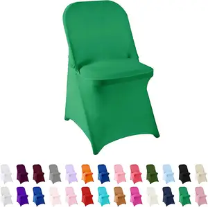 Housse de chaise, venta al por mayor, fundas blancas para sillas elásticas, fundas para sillas plegables de LICRA para fiestas, banquetes, bodas, bodas