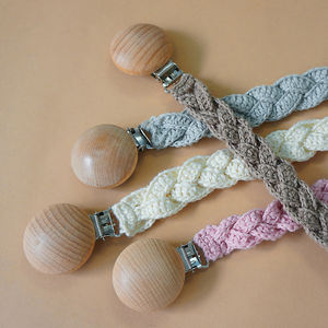 Clip de <span class=keywords><strong>chupete</strong></span> de algodón de ganchillo hecho <span class=keywords><strong>a</strong></span> mano YT BABY, soporte de <span class=keywords><strong>chupete</strong></span> personalizado para regalo de bebé - Product Image 6