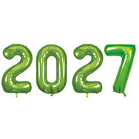 Ensemble de ballons en feuille de Mylar numérotés 2027, 16 pouces, multicolores, pour la décoration de fête du Nouvel An et de remise des diplômes