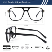 Lunettes anti-lumière bleue classiques, style aviateur, double pont, monture TR90, verres PC, pour le sommeil, le jeu, l'ordinateur, unisexe