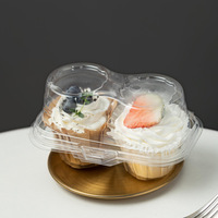 Boîte d'emballage alimentaire jetable en plastique PET transparent ronde pour cupcake et tarte, de qualité alimentaire, avec couvercle, personnalisable