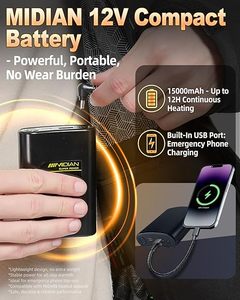 Giacca Riscaldata per Uomo con Batteria 12V, 5 Zone di Riscaldamento Grandi, Cappotto Termico in Softshell con Protezione dal Surriscaldamento e Cappuccio Staccabile - Product Image 4
