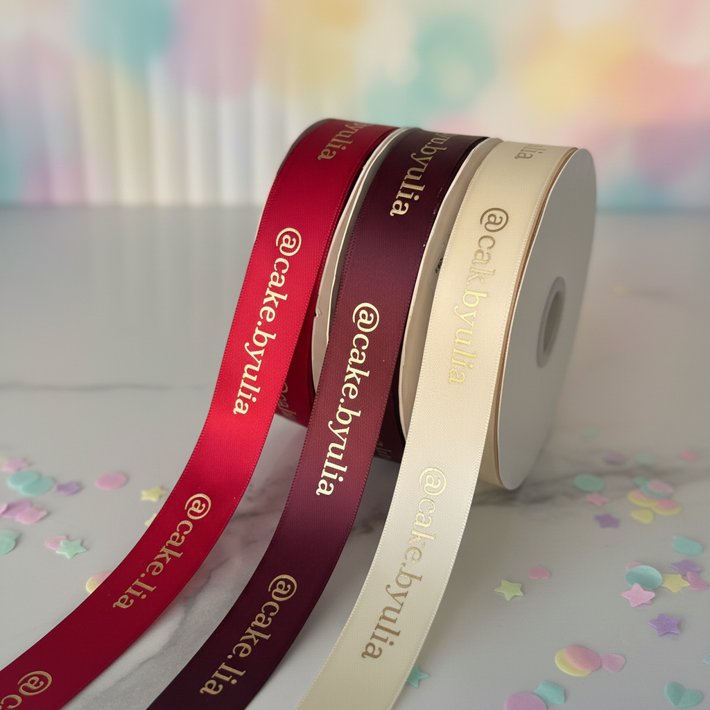 Customised Eco-Friendly Holographic Satin Ribbon Spool for Valentine's Day Gift Packing with Custom Logo