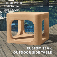 Table d'appoint/côté extérieure en teck moderne personnalisable, durable, résistante aux intempéries, pour hôtels et villas