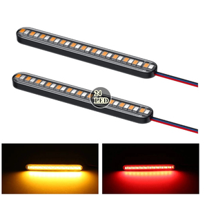 ไฟเลี้ยว LED แบบไดนามิกสำหรับมอเตอร์ไซค์ ADT พร้อมไฟส่องป้ายทะเบียนสีแดงอำพัน - Product Image 3