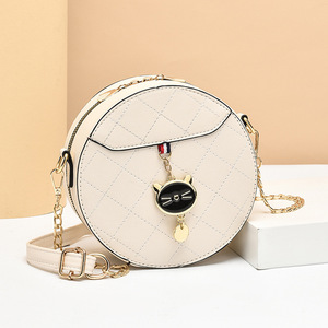 Nova Chegada Bolsa Redonda Mini em Forma de Gato, Estilo Coreano, Bolsa de Ombro com Corrente em Couro PU para Mulheres - Product Image 1