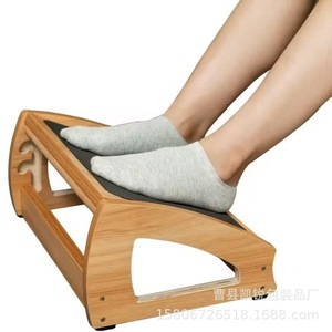 Repose-pieds en bois de forme trapézoïdale, autoportant, pour usage domestique et professionnel, avec pédale réglable - Product Image 3