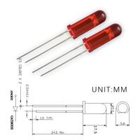 Diode LED 4mm ultra-lumineuse à lentille ronde transparente, couleurs blanc, vert, bleu, rouge, jaune, 5V, pour sécurité, emballage traversant, vente en gros