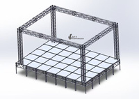 Structure de scène en treillis 3x3x3m pour éclairage intérieur, affichage, sonorisation pliable, en aluminium noir, pour système Line Array DJ
