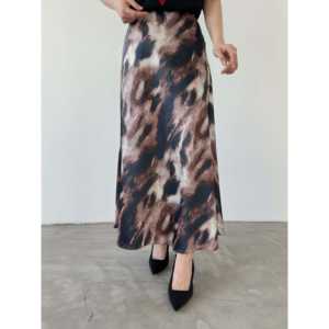 Elegante Falda Maxi de Satén para Mujer, 100% Seda, Estampada, Brillante, Cintura Regular, Larga y Fluida - Product Image 6