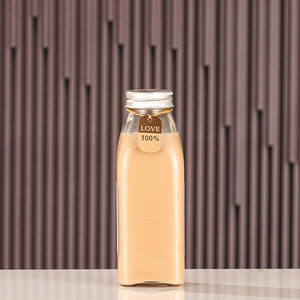 Botella de Vidrio para Bebidas de 350 ml (12 oz) con Tapa de Plástico, Portátil y Apilable, para Té con Leche, Jugo de Frutas y Café - Product Image 4