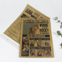 Tarjeta de Papel con Fotos Únicas de Periódico Vintage para Invitación de Boda, Programa de Ahora que Sí, Cronograma de la Boda