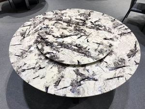 Đá cẩm thạch tự nhiên hai lớp xoay vòng bàn-bán buôn có sẵn, sang trọng ăn uống/phòng khách đồ nội thất với xoay cơ sở - Product Image 5