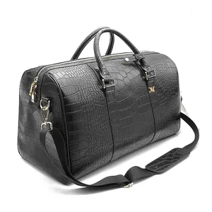 High Quality Handmade Crocodile Leather Travel Duffle Bags Carry On Luggage Waterproof Overnight Weekend Duffel Bag