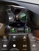 Caméra de tableau de bord USB C pour voiture avec enregistrement Wifi GPS, carte mémoire 128 Go, 4 canaux, caméra avant et arrière avec filtre CPL