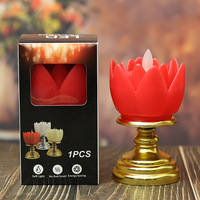 Oshine Lámpara LED de simulación de loto, de plástico, para uso en templos budistas, con logotipo personalizado, para el hogar, de larga duración, brillante, segura y sin humo
