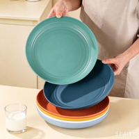 Assiette ronde en fibre de blé biodégradable, réutilisable, empilable, pour la cuisine et les restaurants
