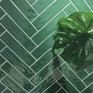 Color verde oscuro varios tamaños cocina Backsplash y baño pared cerámica Metro azulejo decorativo