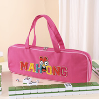 Sac de rangement portable pour Mahjong américain, grande capacité, avec support de Mahjong et rangement 2-en-1 pour tuiles de Mahjong, motif dessin animé